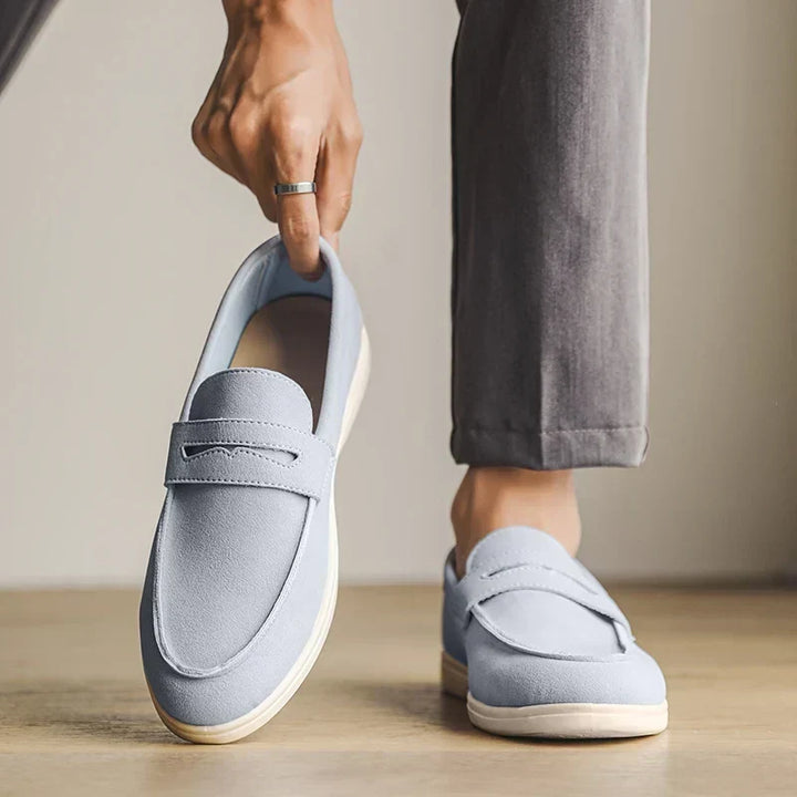 Björn | Sandfarbene Loafer in Veloursoptik