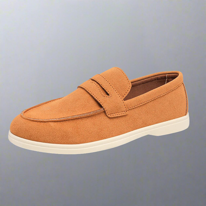 Björn | Sandfarbene Loafer in Veloursoptik