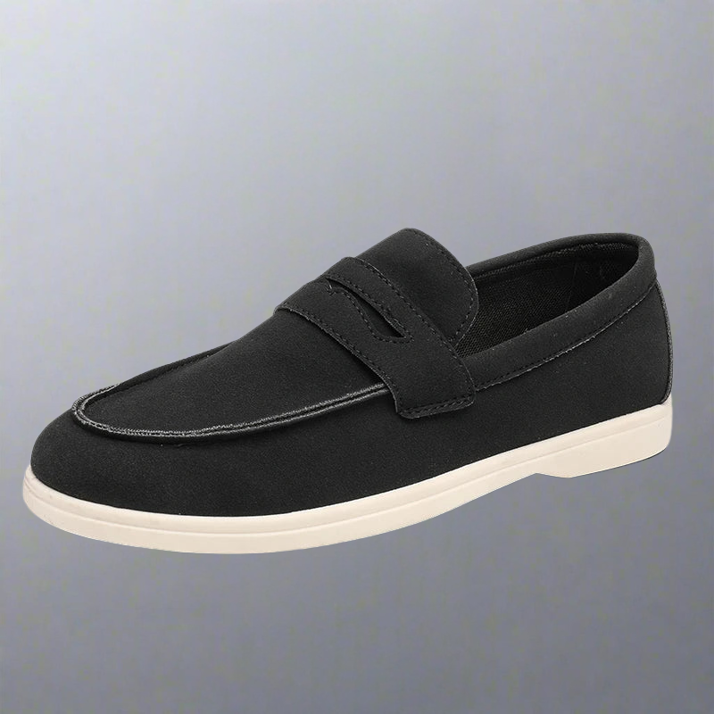 Björn | Sandfarbene Loafer in Veloursoptik