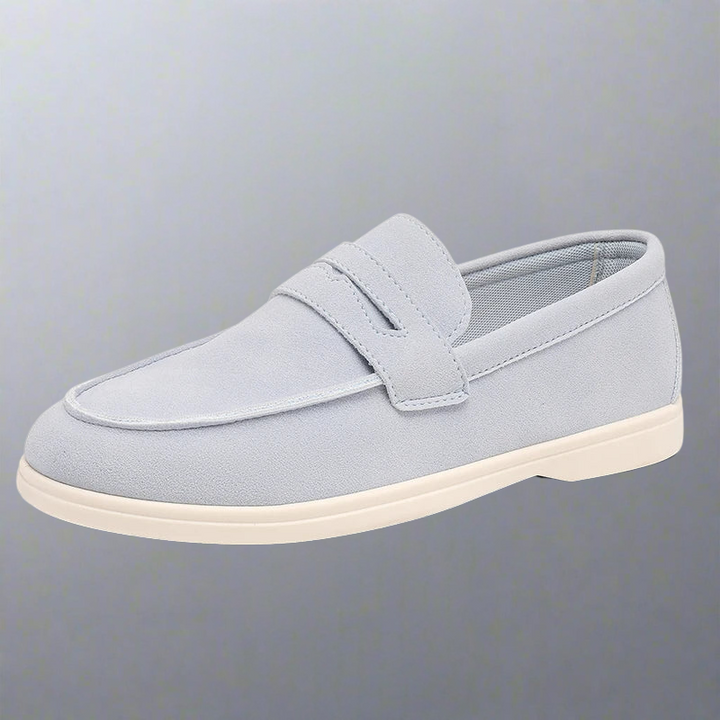 Björn | Sandfarbene Loafer in Veloursoptik
