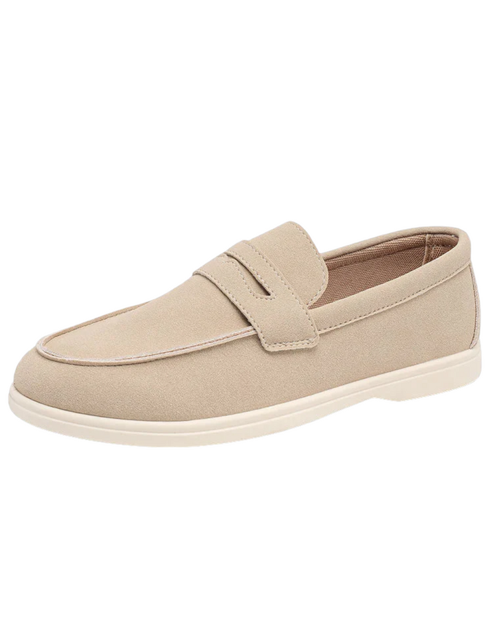 Björn | Sandfarbene Loafer in Veloursoptik