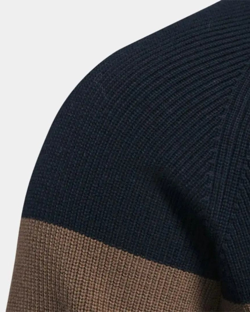 Björn | Farbblock-Strickjacke mit Reißverschluss