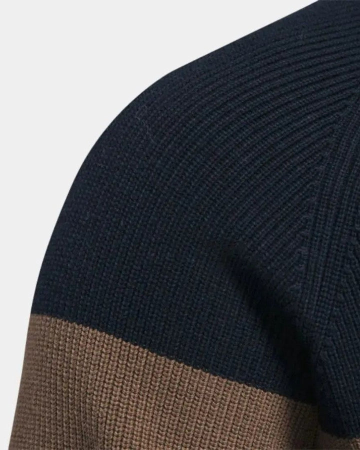 Björn | Farbblock-Strickjacke mit Reißverschluss
