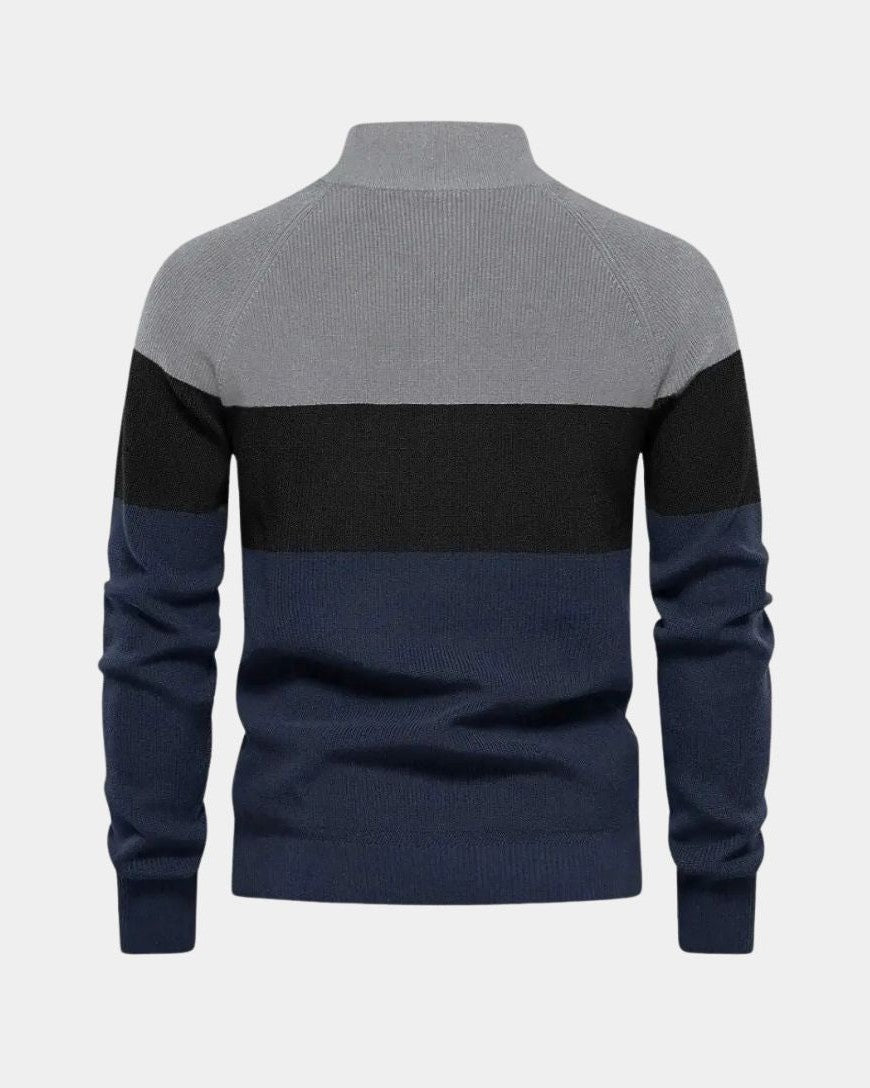 Björn | Farbblock-Strickjacke mit Reißverschluss
