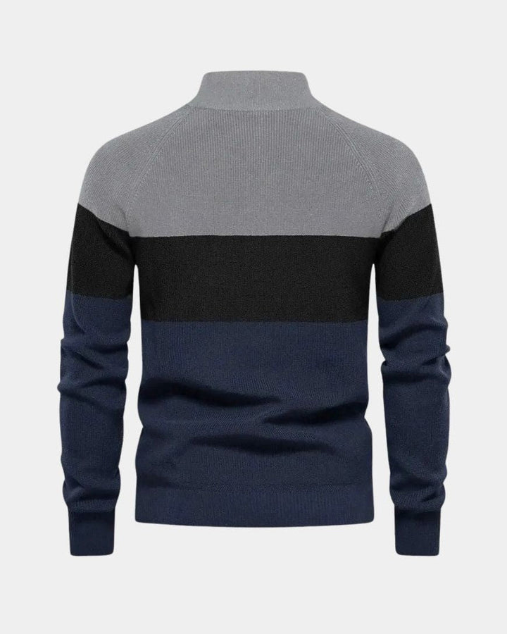 Björn | Farbblock-Strickjacke mit Reißverschluss
