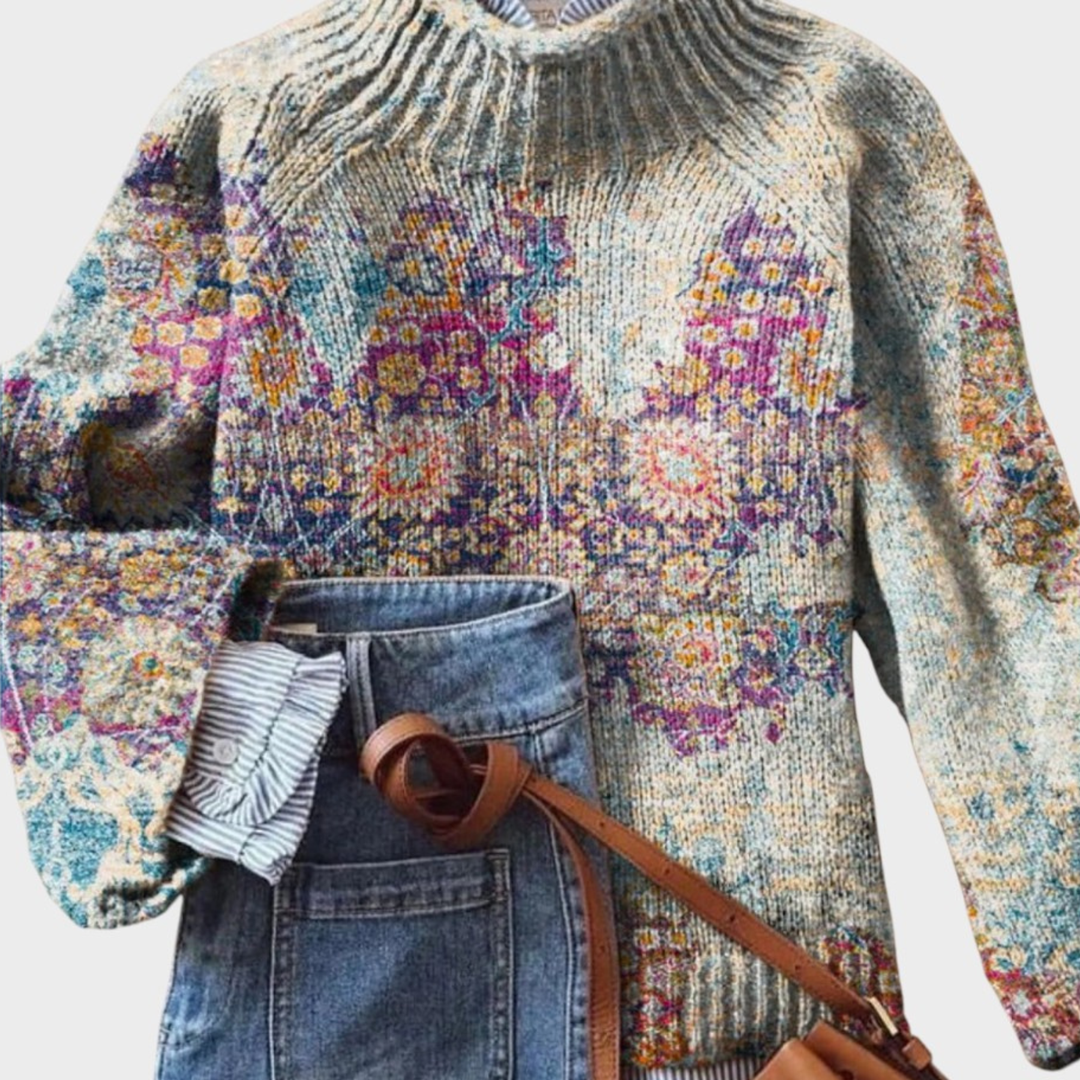 Gudrun | Rollkragenpullover mit künstlerischem Strickmuster
