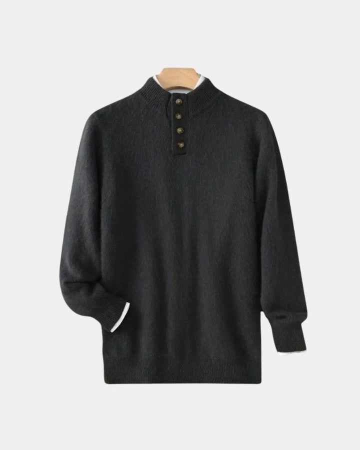 Andreas | Beiger Henley-Strickpullover