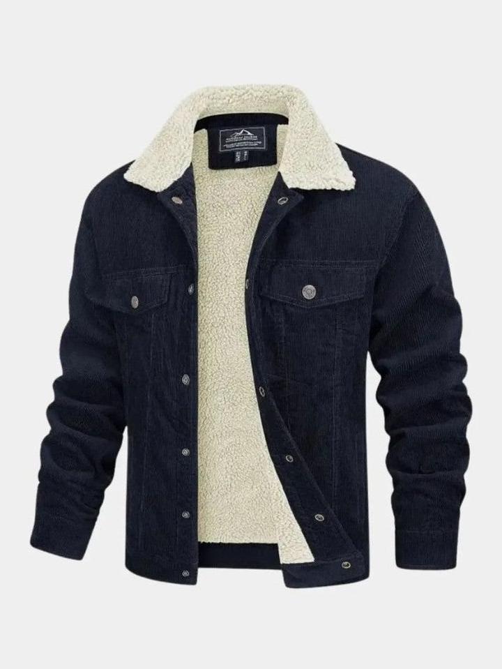 Kurt | Grüne Cordjacke mit Teddyfutter