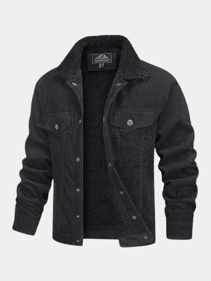 Kurt | Grüne Cordjacke mit Teddyfutter