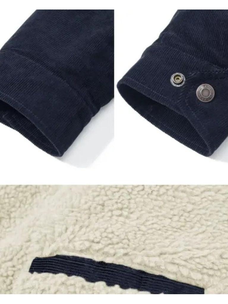 Kurt | Grüne Cordjacke mit Teddyfutter