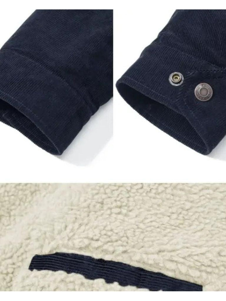 Kurt | Grüne Cordjacke mit Teddyfutter