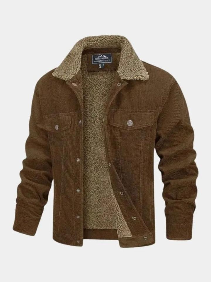 Kurt | Grüne Cordjacke mit Teddyfutter