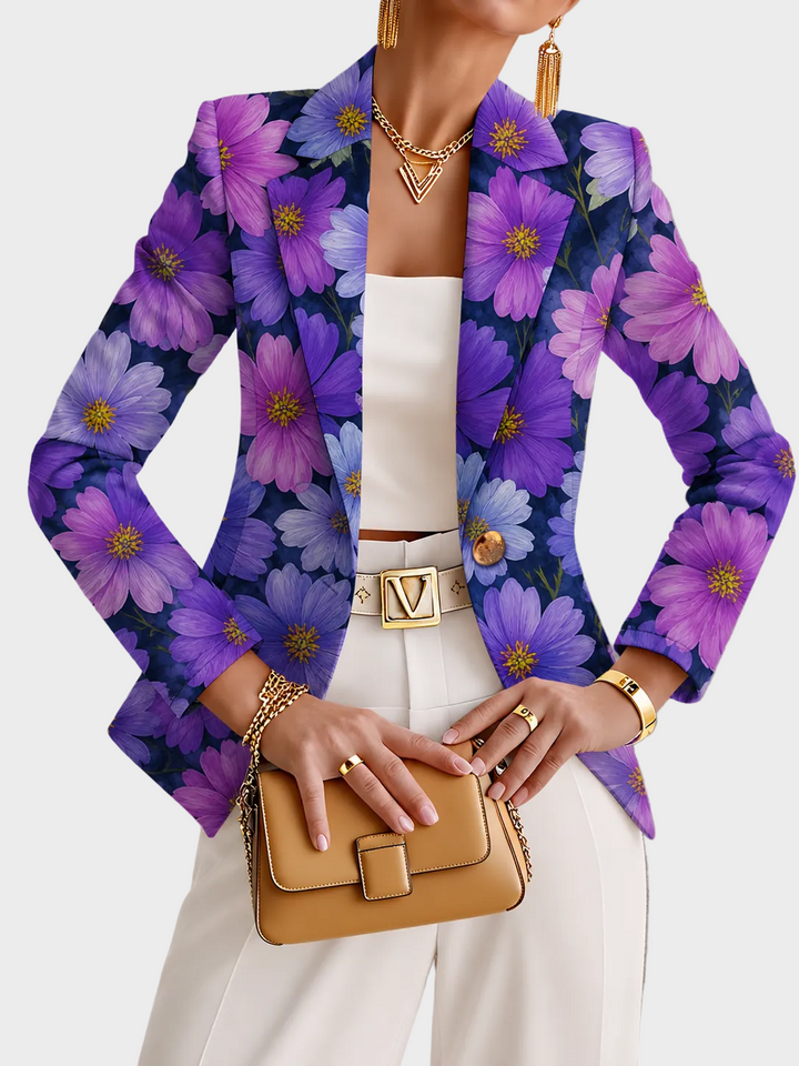 Karin | Blazer mit violettem Blumenmuster