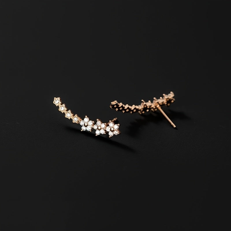 Gabriele | Luxuriöse florale Strass Ohrringe