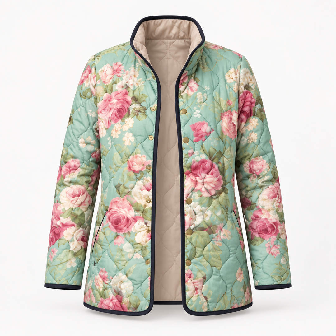 Greta | Steppjacke mit historischem Rosenmuster