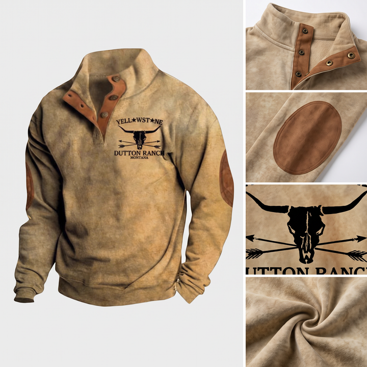 Arno | Beigefarbenes Sweatshirt mit Stehkragen