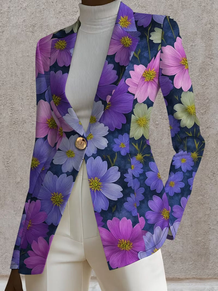 Karin | Blazer mit violettem Blumenmuster