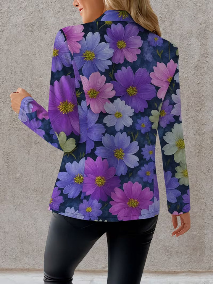 Karin | Blazer mit violettem Blumenmuster