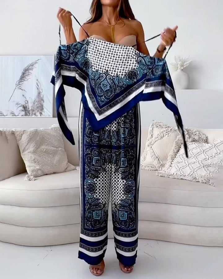Lilly | Zweiteiliges Set elegant mit top mit Schnürung und Hose urlaubsbereit