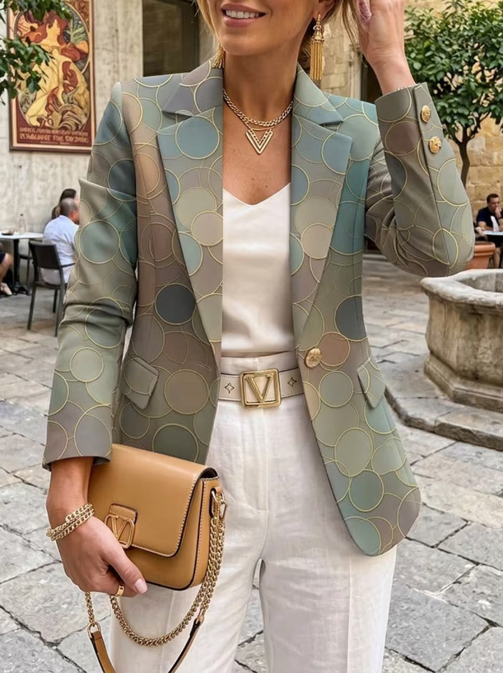 Ursula | Blazer mit pastellfarbenem Mosaikmuster