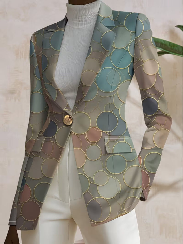 Ursula | Blazer mit pastellfarbenem Mosaikmuster