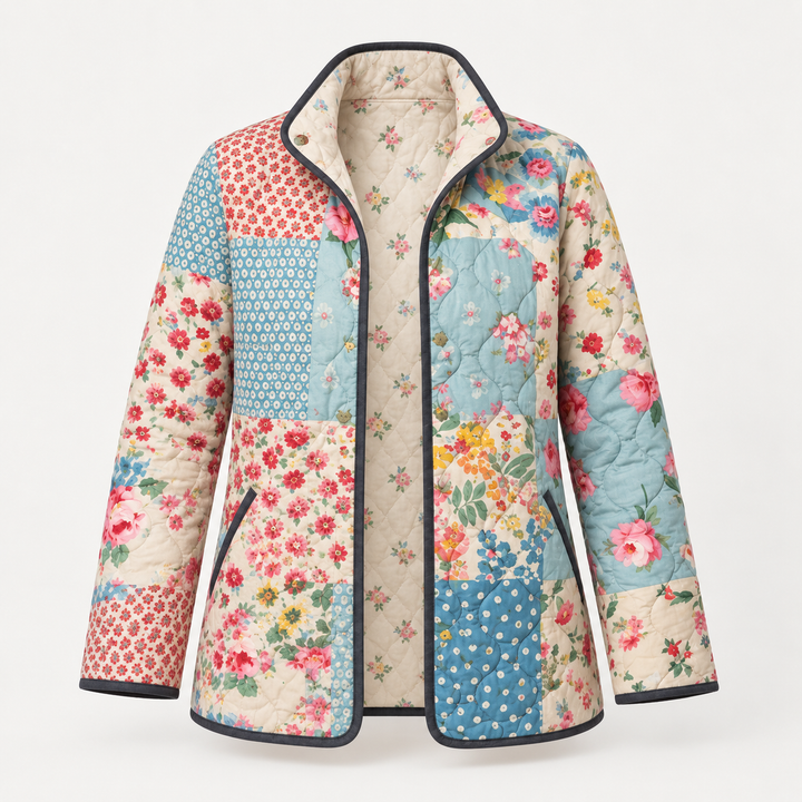 Paula | Steppjacke mit floralem Patchworkmuster