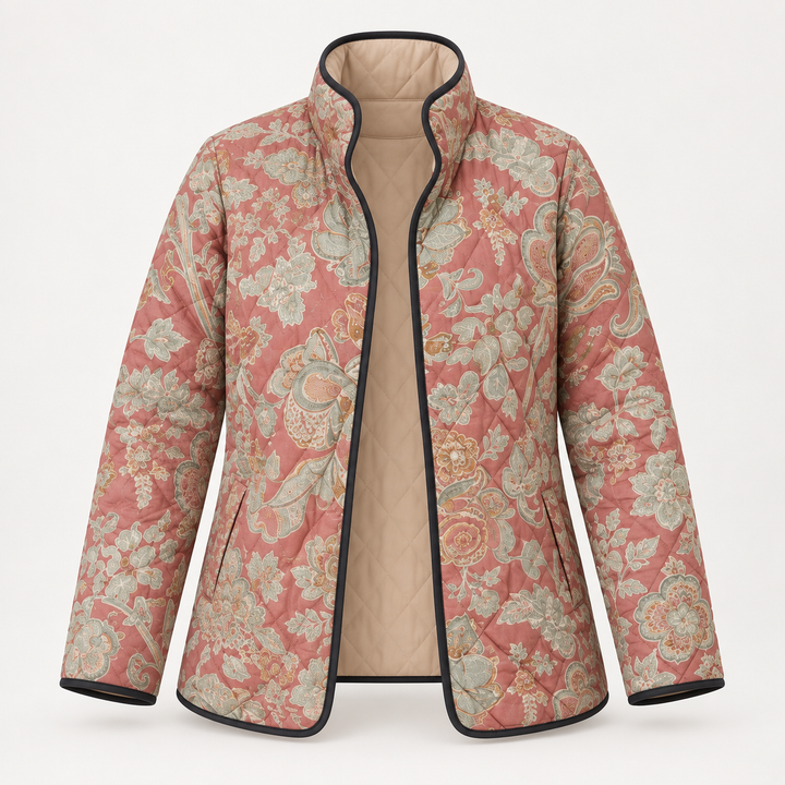 Luisa | Steppjacke mit Damastmuster in Terrakotta