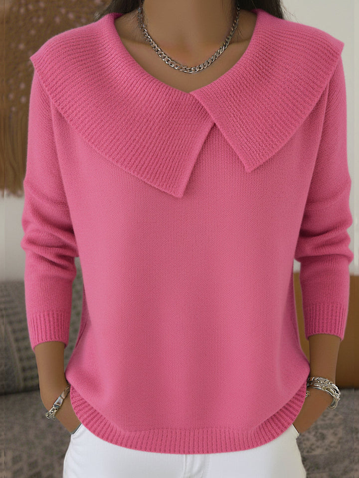 Emilie | Kuscheliger Pullover mit Umschlagkragen