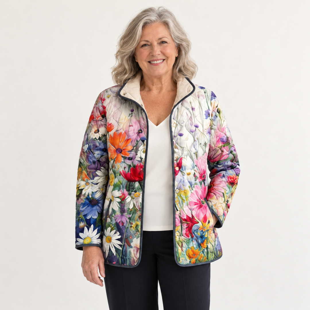 Marie | Steppjacke mit Wildblumen
