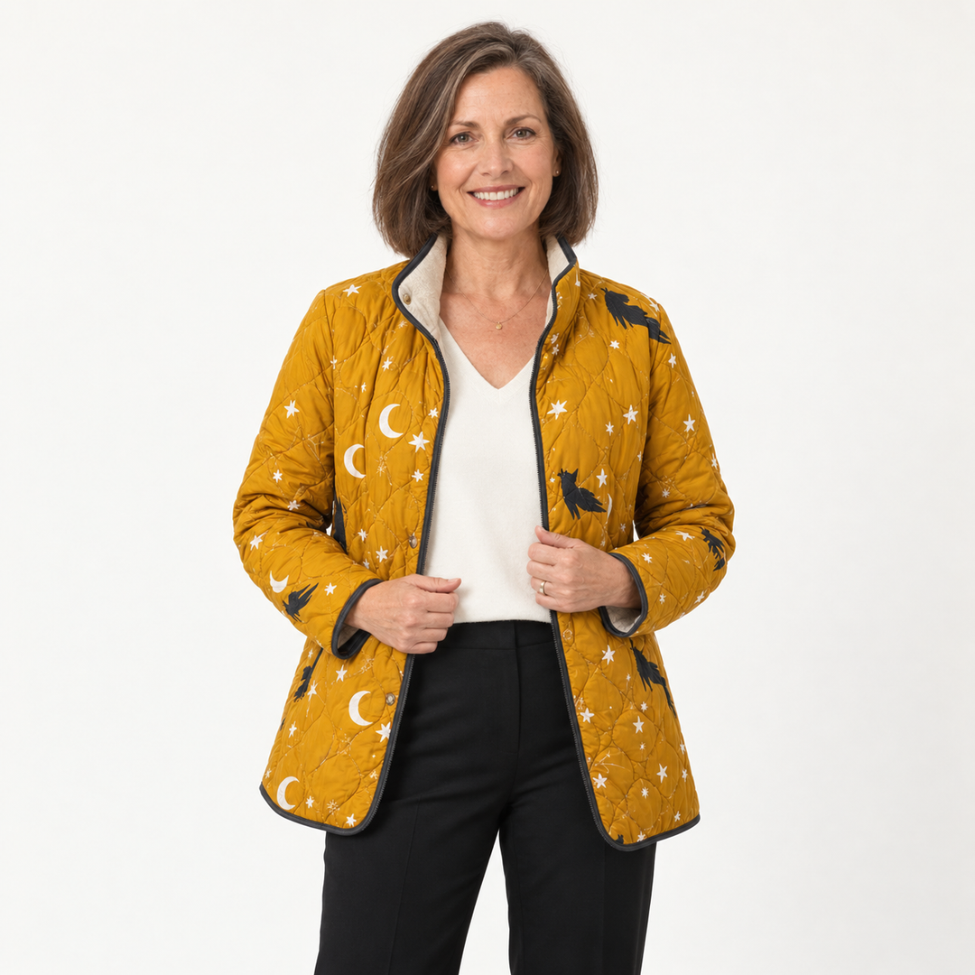 Lea | Steppjacke mit Katzen und Sternen