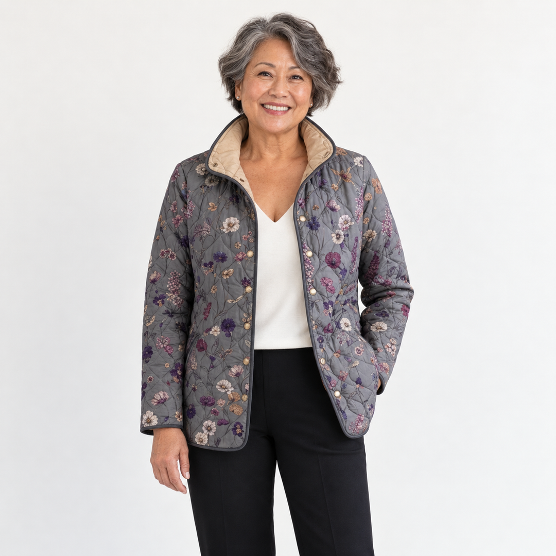 Lena | Steppjacke mit Trockenblumenmuster