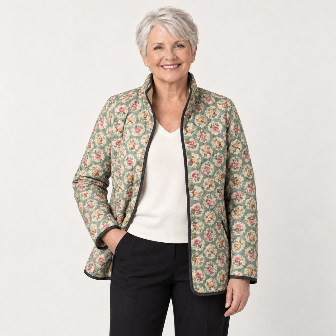 Anna | Steppjacke mit floralem Wandteppichmuster