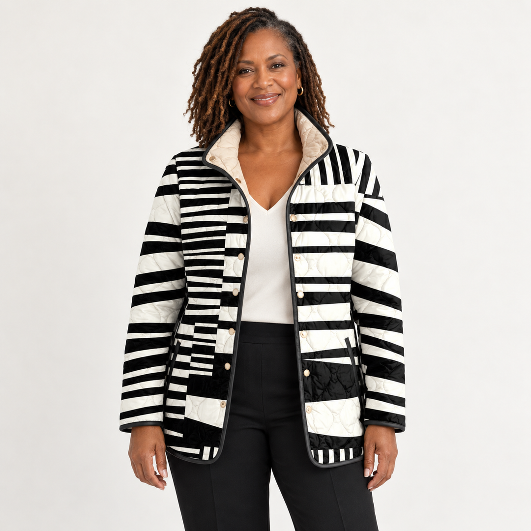 Emilia | Steppjacke mit grafischen Streifen