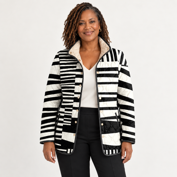 Emilia | Steppjacke mit grafischen Streifen