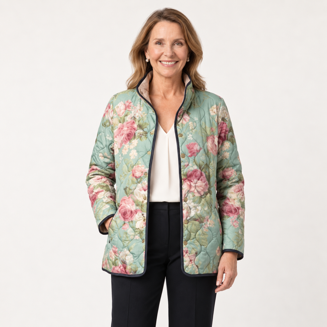 Greta | Steppjacke mit historischem Rosenmuster