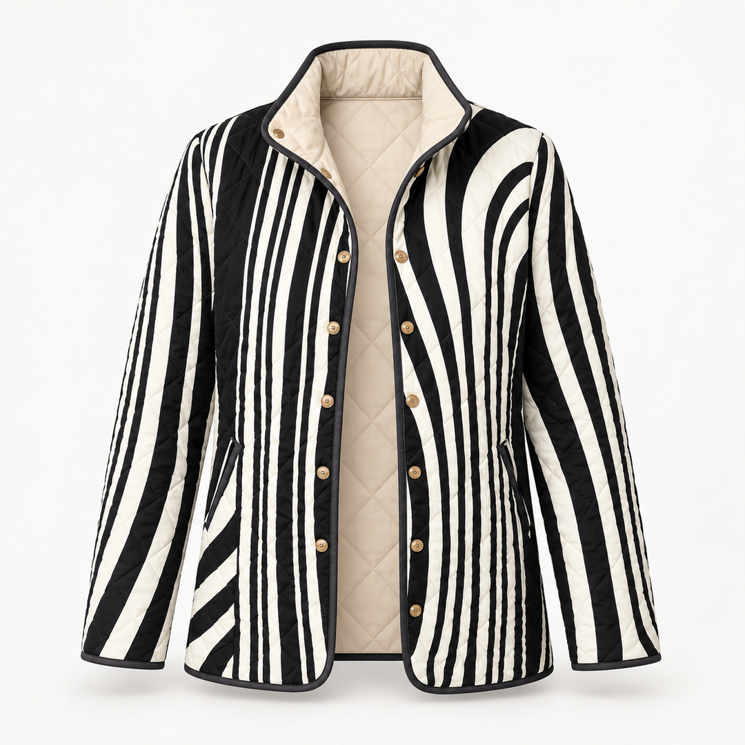 Frieda | Steppjacke mit grafischem Zebramuster