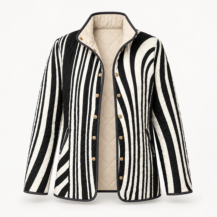 Frieda | Steppjacke mit grafischem Zebramuster