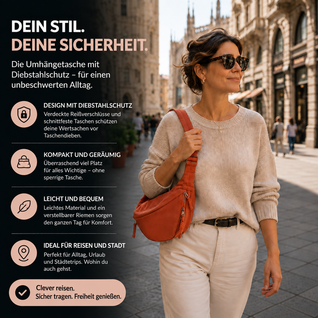 Clara | Schultertasche in Orange
