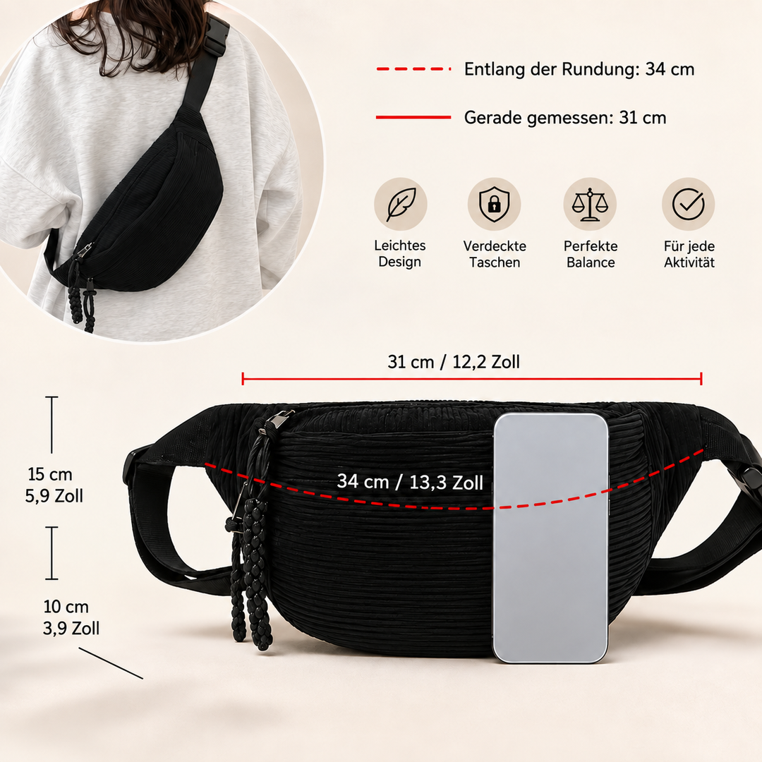 Katharina | Schultertasche aus Cord
