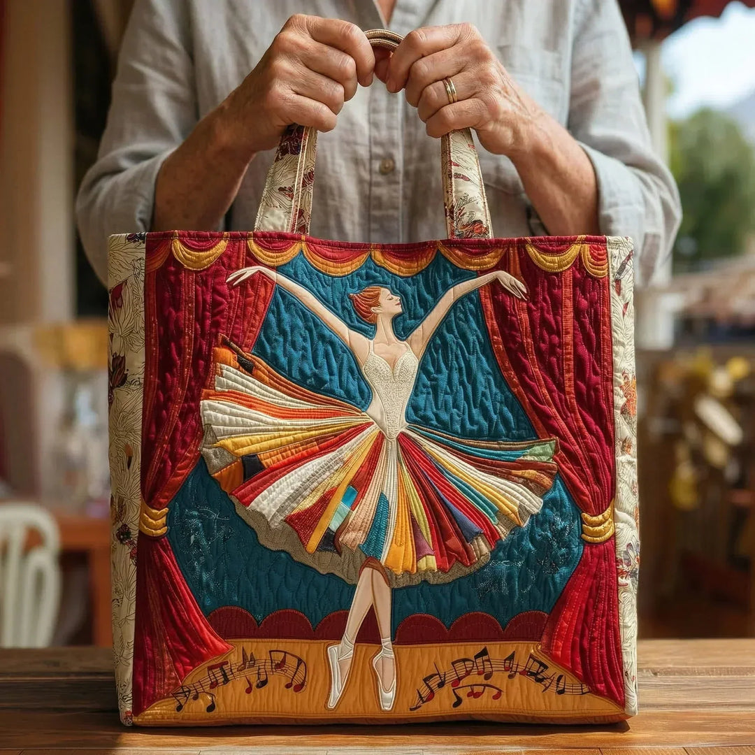 Paula | Gesteppte Tragetasche mit Motiv Elegante Ballerina