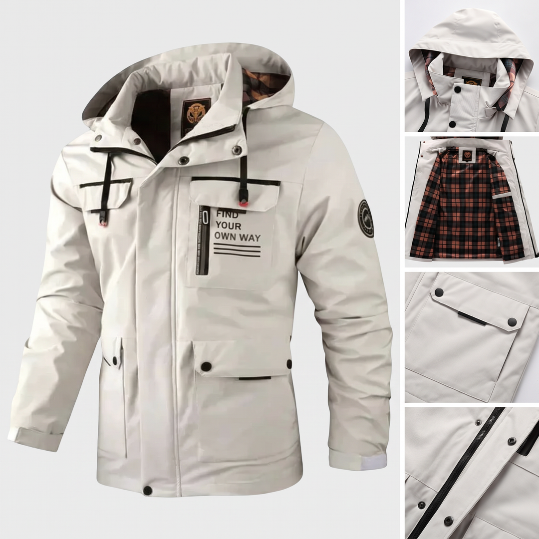 Dirk | Weiße Winterjacke mit Kapuze