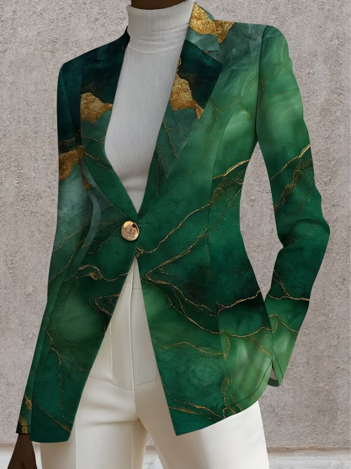 Adelheid | Blazer mit smaragdgrünem Marmormuster