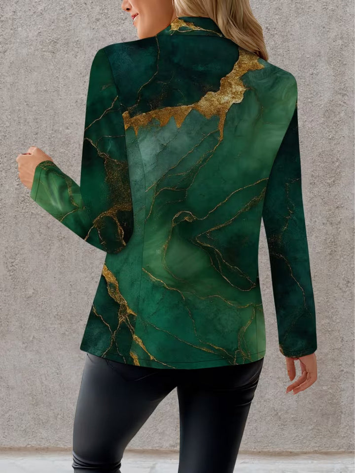 Adelheid | Blazer mit smaragdgrünem Marmormuster