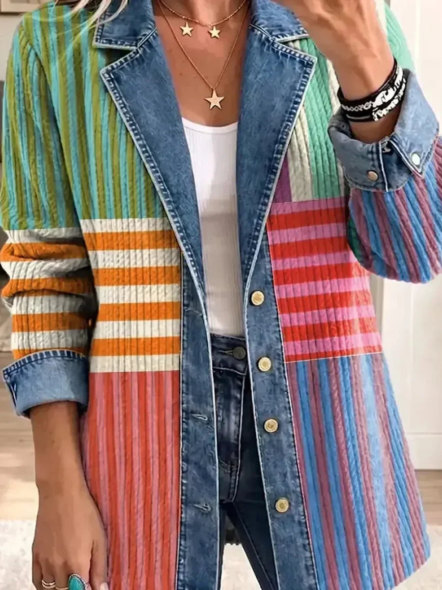 Carolin | Retro-Jacke mit kunstvollem geometrischem Muster