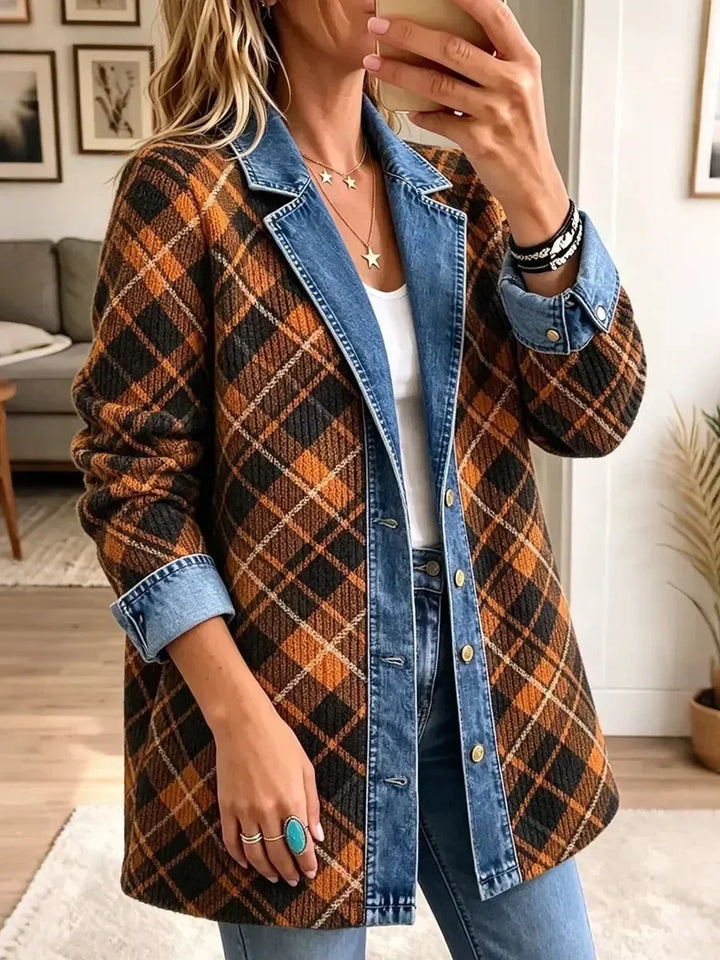 Miriam | Vintage-Jeansjacke mit Blockdruck