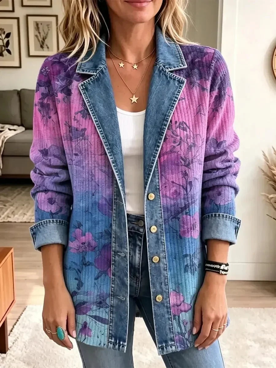 Marlene | Retro-Jacke mit kunstvollem Blumenmuster