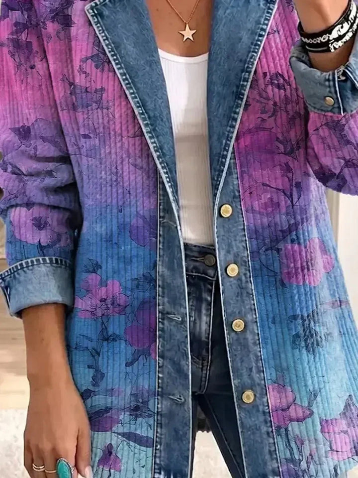 Marlene | Retro-Jacke mit kunstvollem Blumenmuster