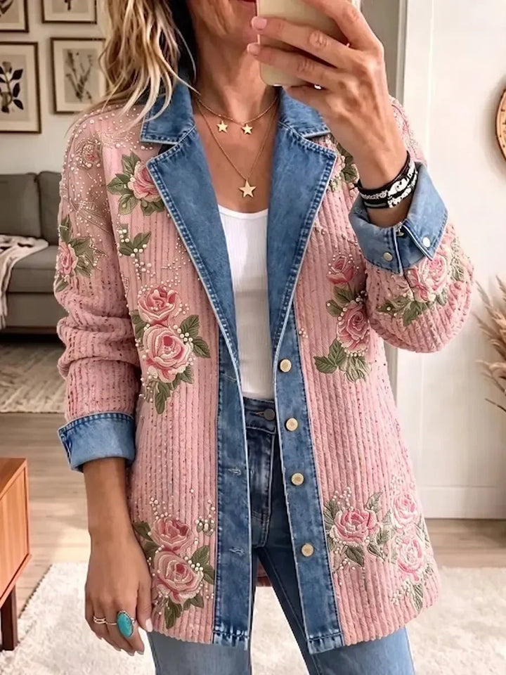 Clara | Vintage-Jeansblazer mit Patchwork