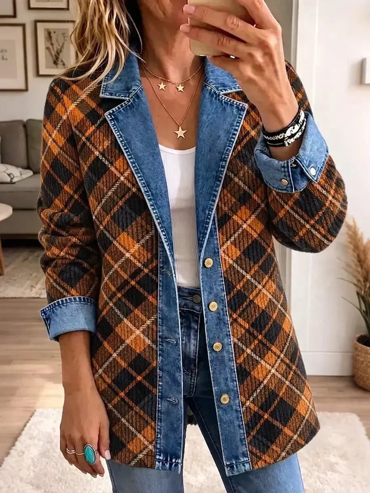 Miriam | Vintage-Jeansjacke mit Blockdruck