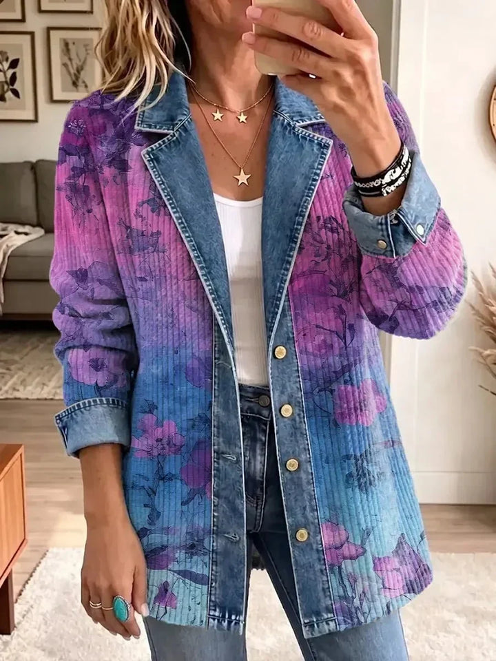 Marlene | Retro-Jacke mit kunstvollem Blumenmuster